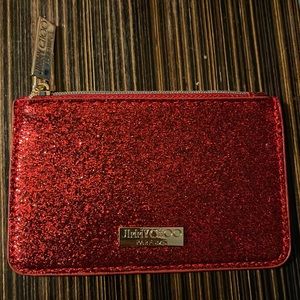 Jimmy Choo red glittery card/coin wallet